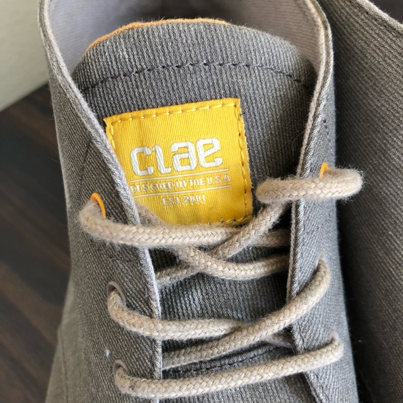 Clae Grey Strayhorn Textile Lace Up Shoes - 10 - Picture 4 of 8